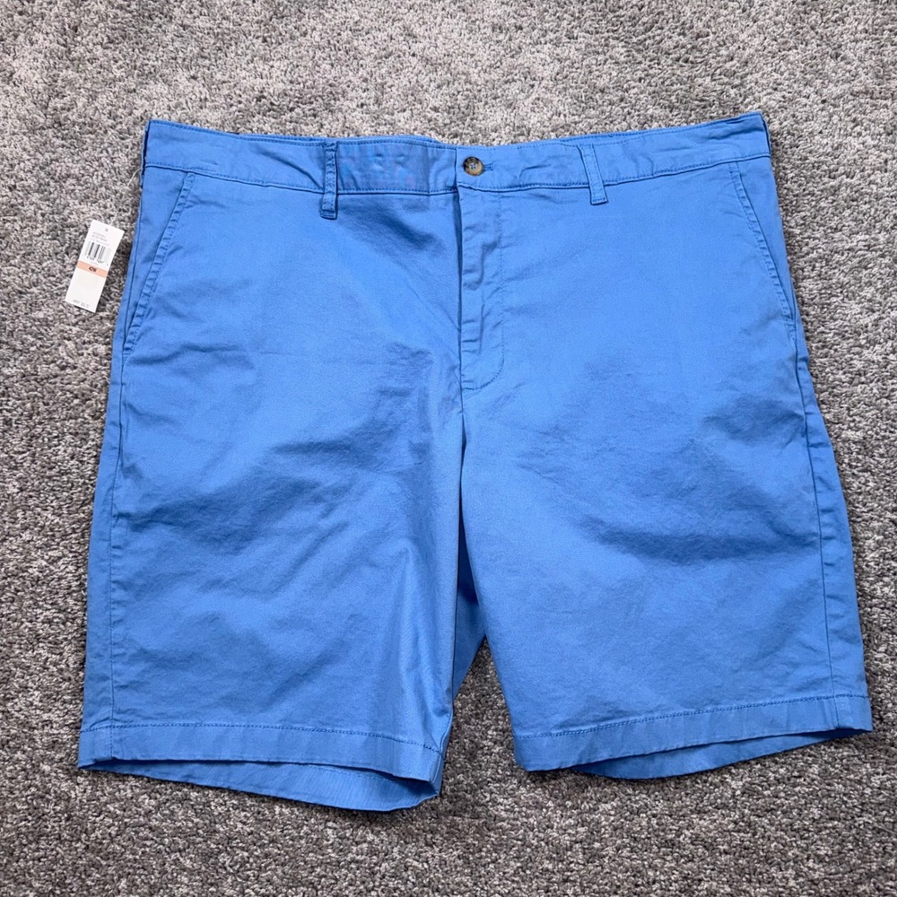 IZOD Saltwater Dockside Mens Classic Fit Stretch Shorts Riviera Blue 42 NEW - Picture 2 of 8